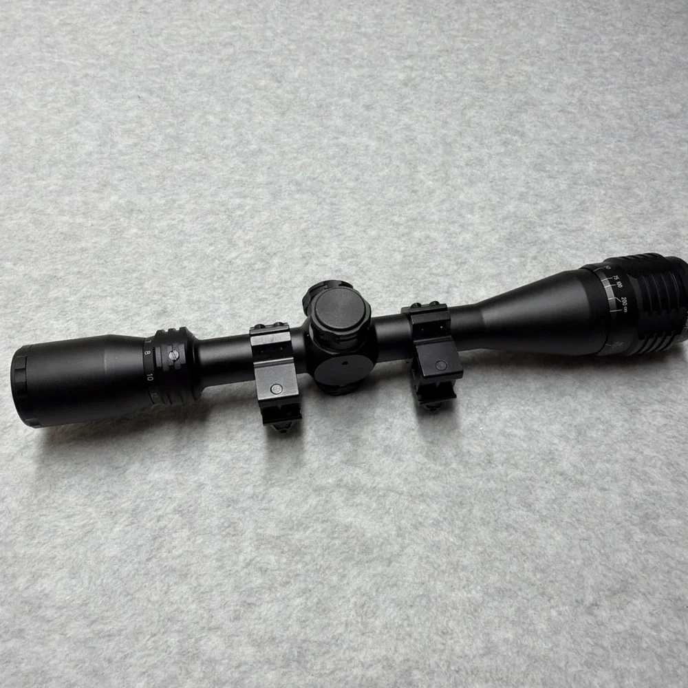 CenterPoint 4-16x40 Scope Adjustable Objective Rifle Scope With Rings